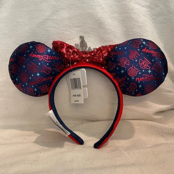 RunDisney Minnie Mouse ears had band! Every mile is magic, Walt Disney world nwt - Picture 4 of 5
